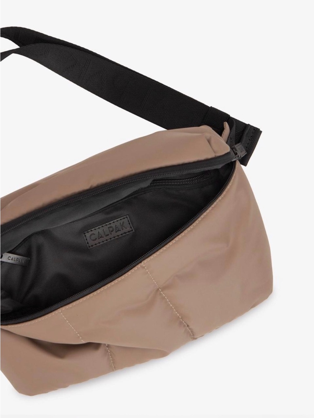 Calpak Taupe Belt Bag with Black Strap